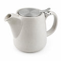 Tetera 1.20 L 20 x 13 x 16 cm de cerámica blanca con tapa de acero inoxidable para té