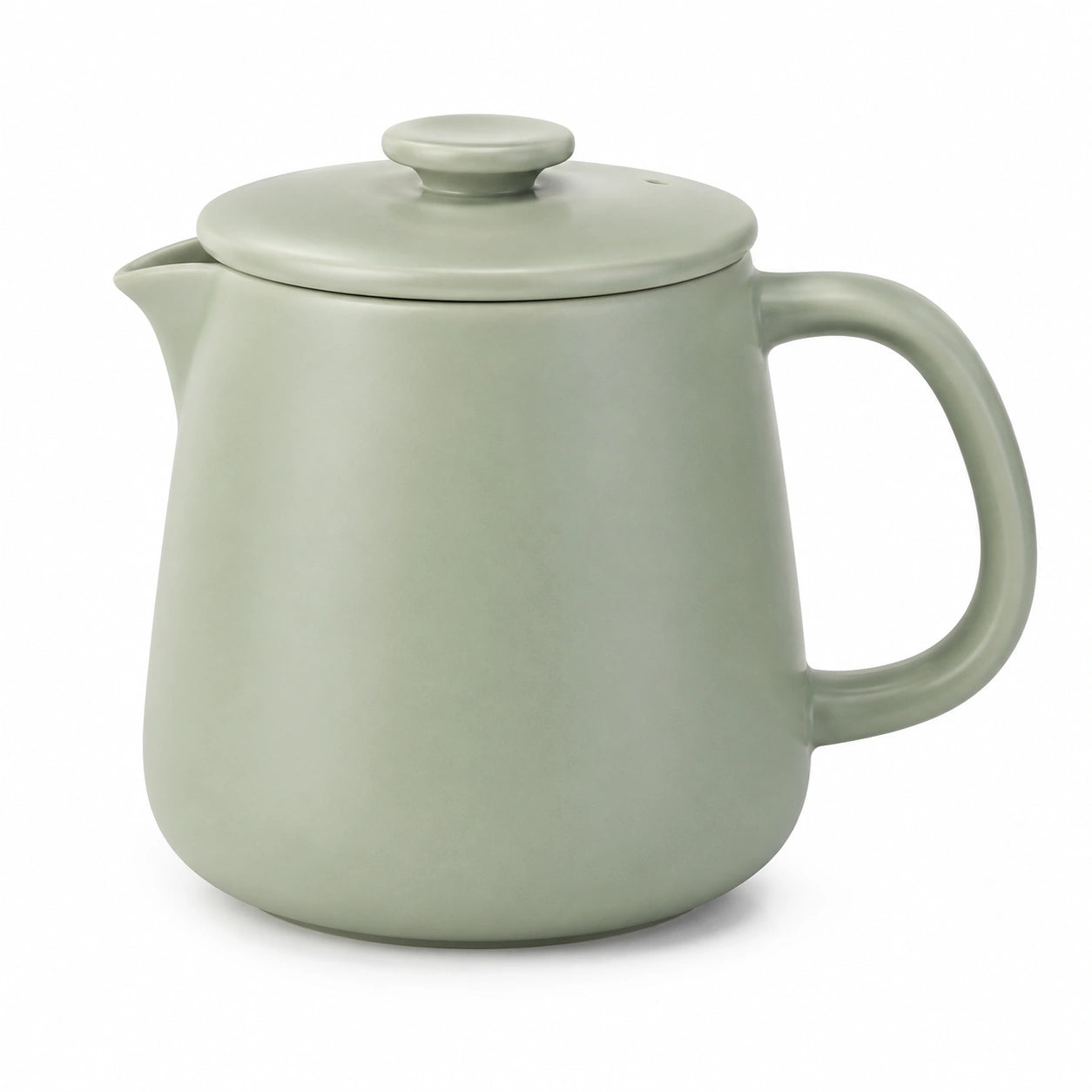 Tetera de cerámica verde 1.20 L con tapa y asa para té