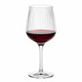 Copa de vino 550 ml de vidrio transparente acanalado con tallo