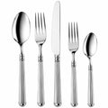 Juego de cubiertos 5 piezas de acero inoxidable plateado 20-24 cm estilo clásico para mesa