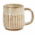 Taza de cerámica 350 ml beige/marrón con asa estilo rústico para bebidas calientes